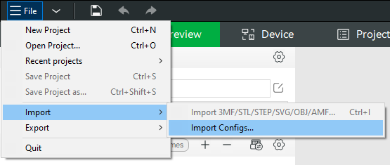 Import Config