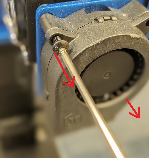 Remove fan screws